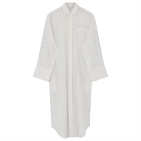 2NDDAY Maddy Crispy Cotton Stripe Skjortekjole, White Alyssum